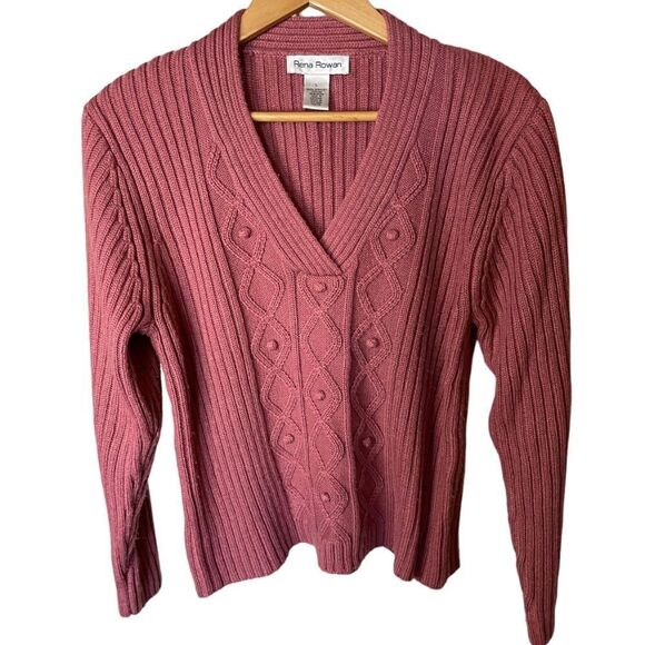 Pink Warm & Comfy V-Neck Sweater - Size Large - Picture 1 of 3
